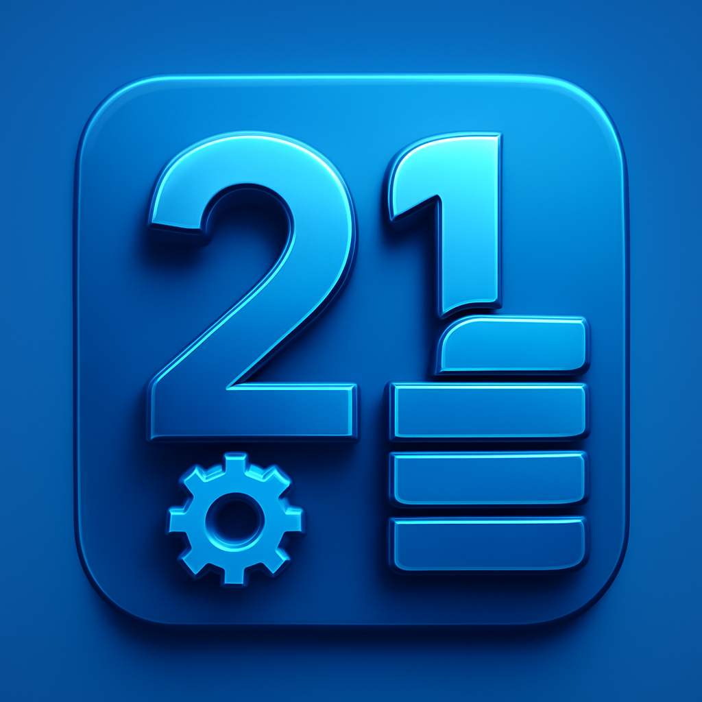 A badge representing 21 Game Website Navigation.