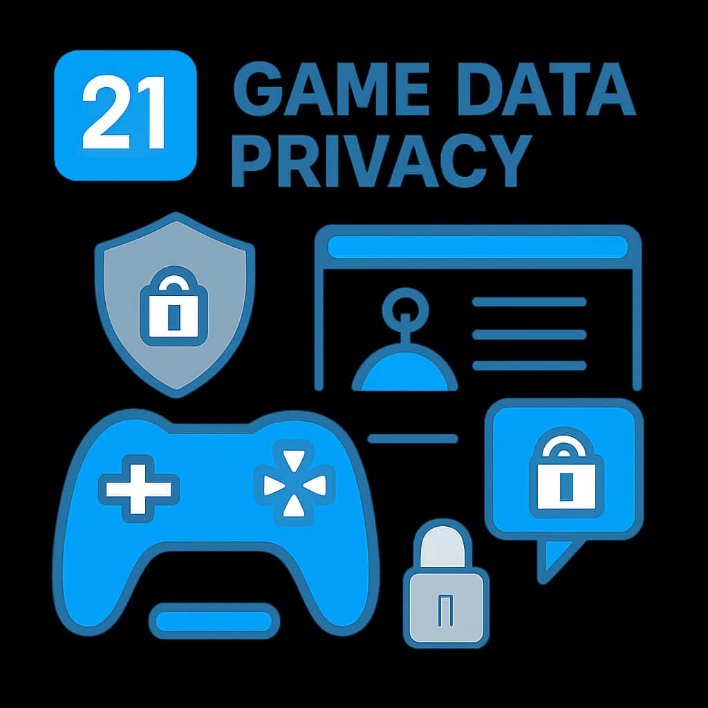 Illustration detailing the protective measures for data privacy in 21 Game.