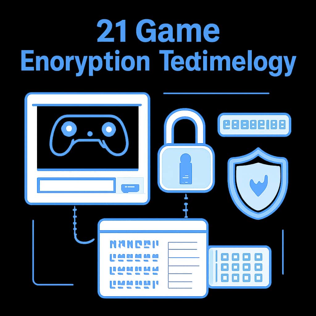 An illustration detailing 21 Game Encryption Technology.