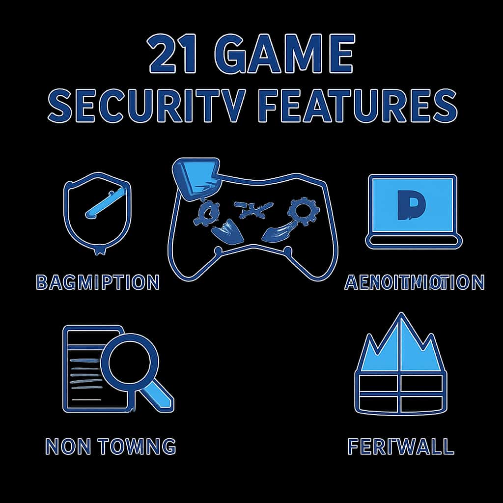An educational diagram depicting the security features of 21 Game.