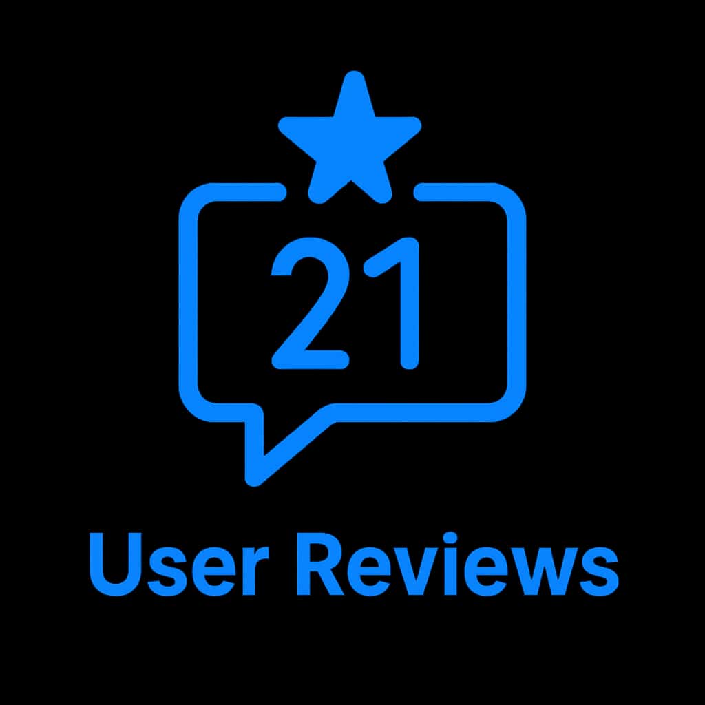 A badge representing the user review insights for 21 Game.