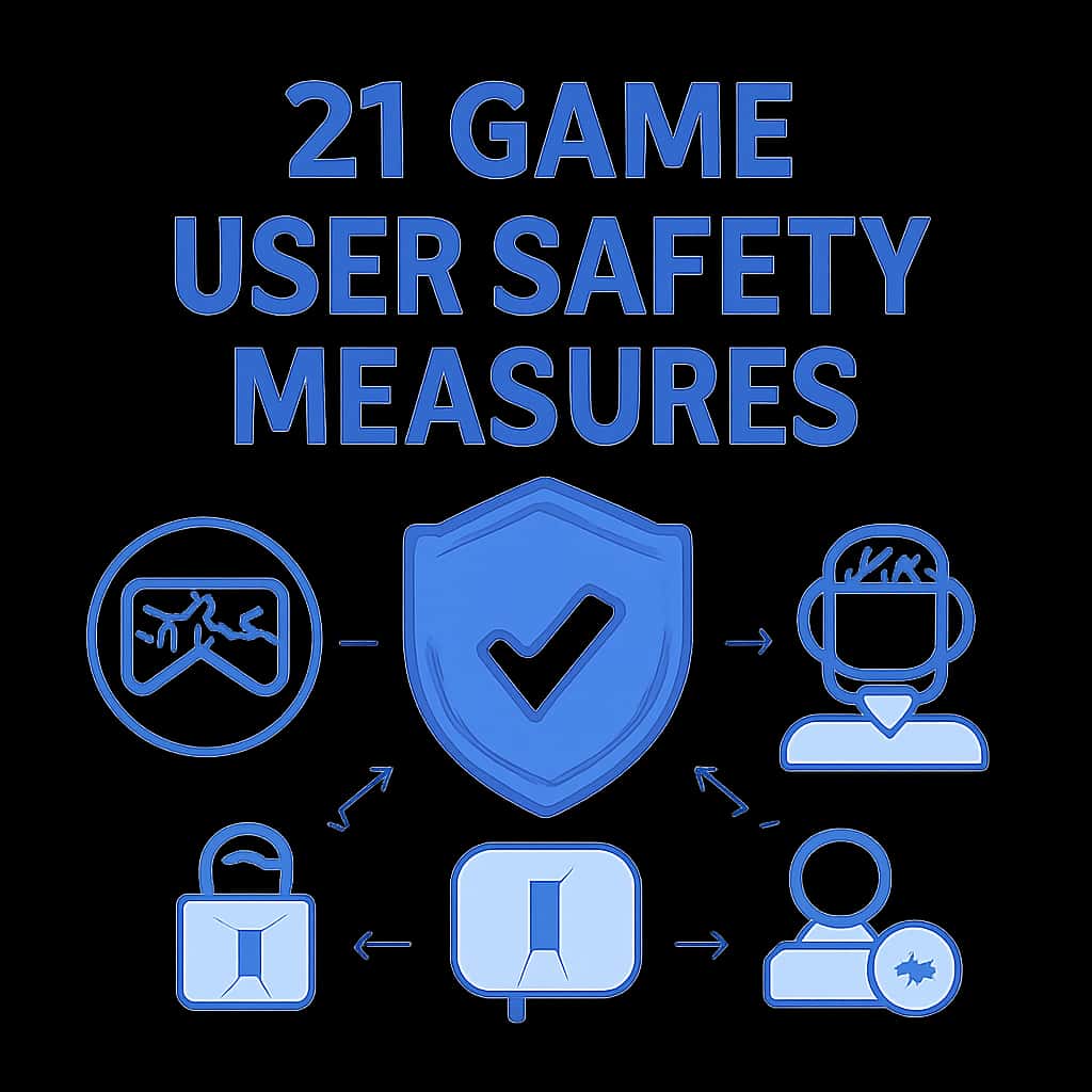 Illustration detailing the safety protocols for 21 Game users.