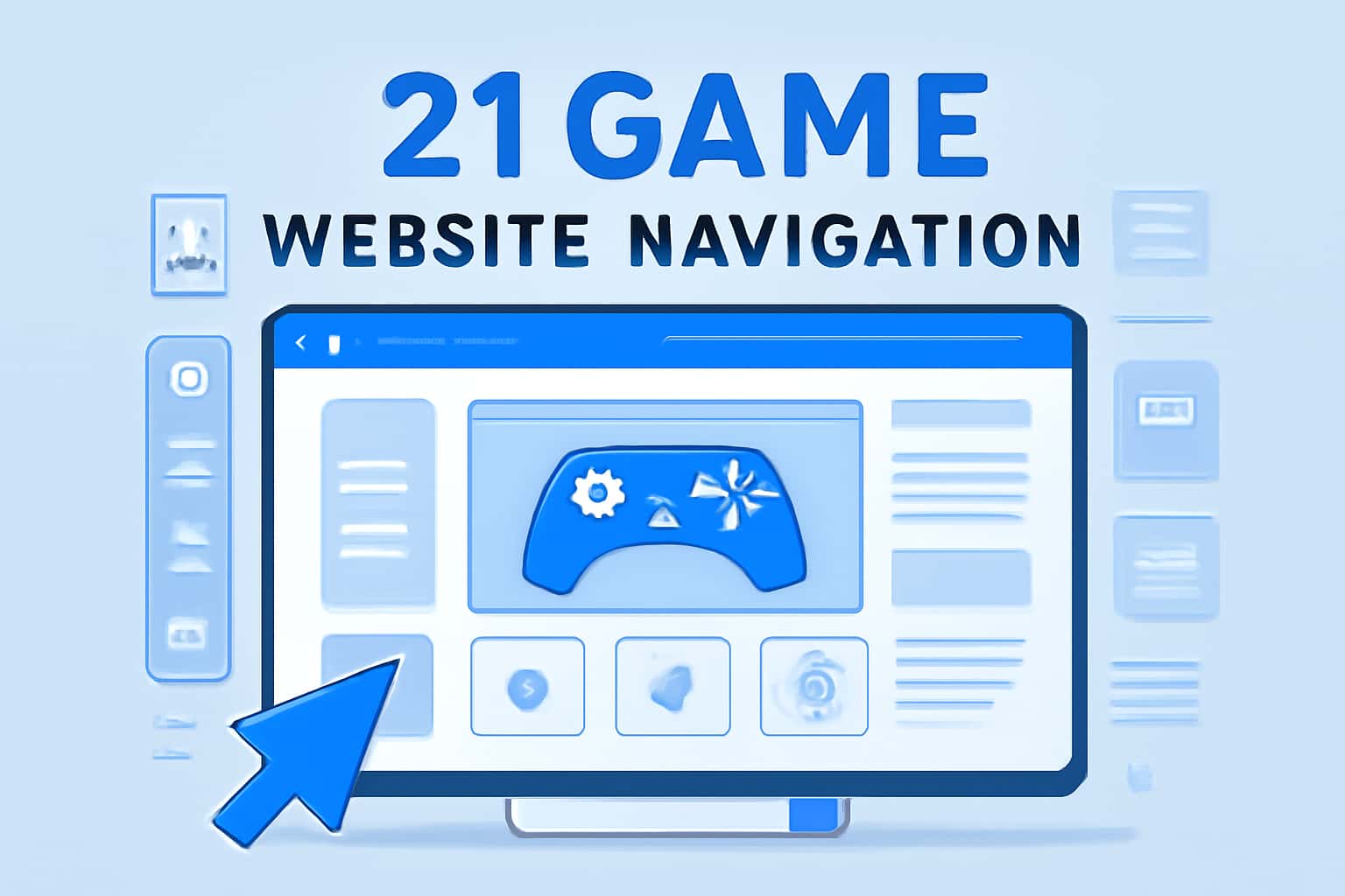 An informative representation of 21 Game website navigation features.