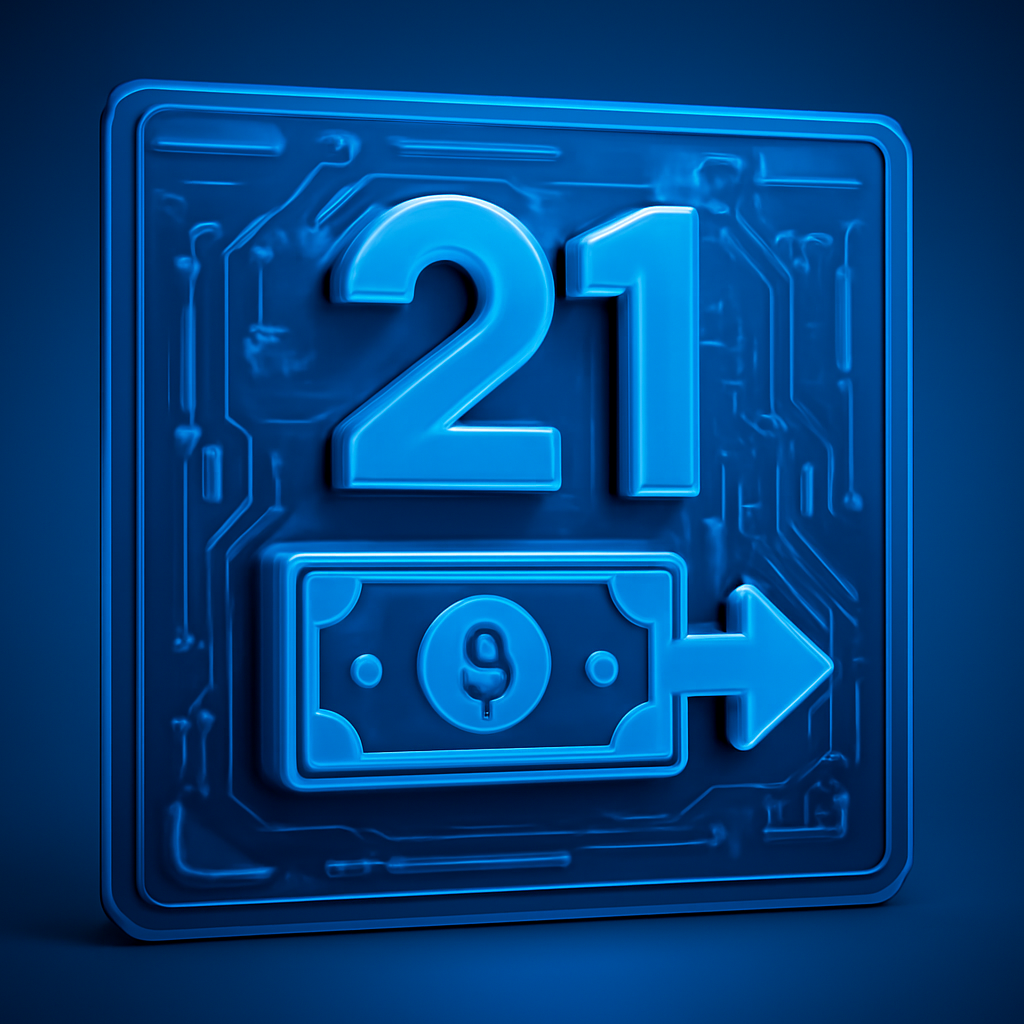 Illustration of the features of the 21 Game app.