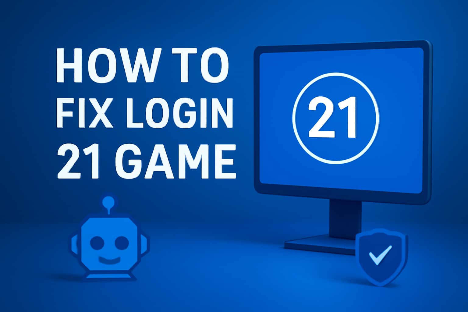 An informative graphic showing troubleshooting steps for login issues in 21 Game.