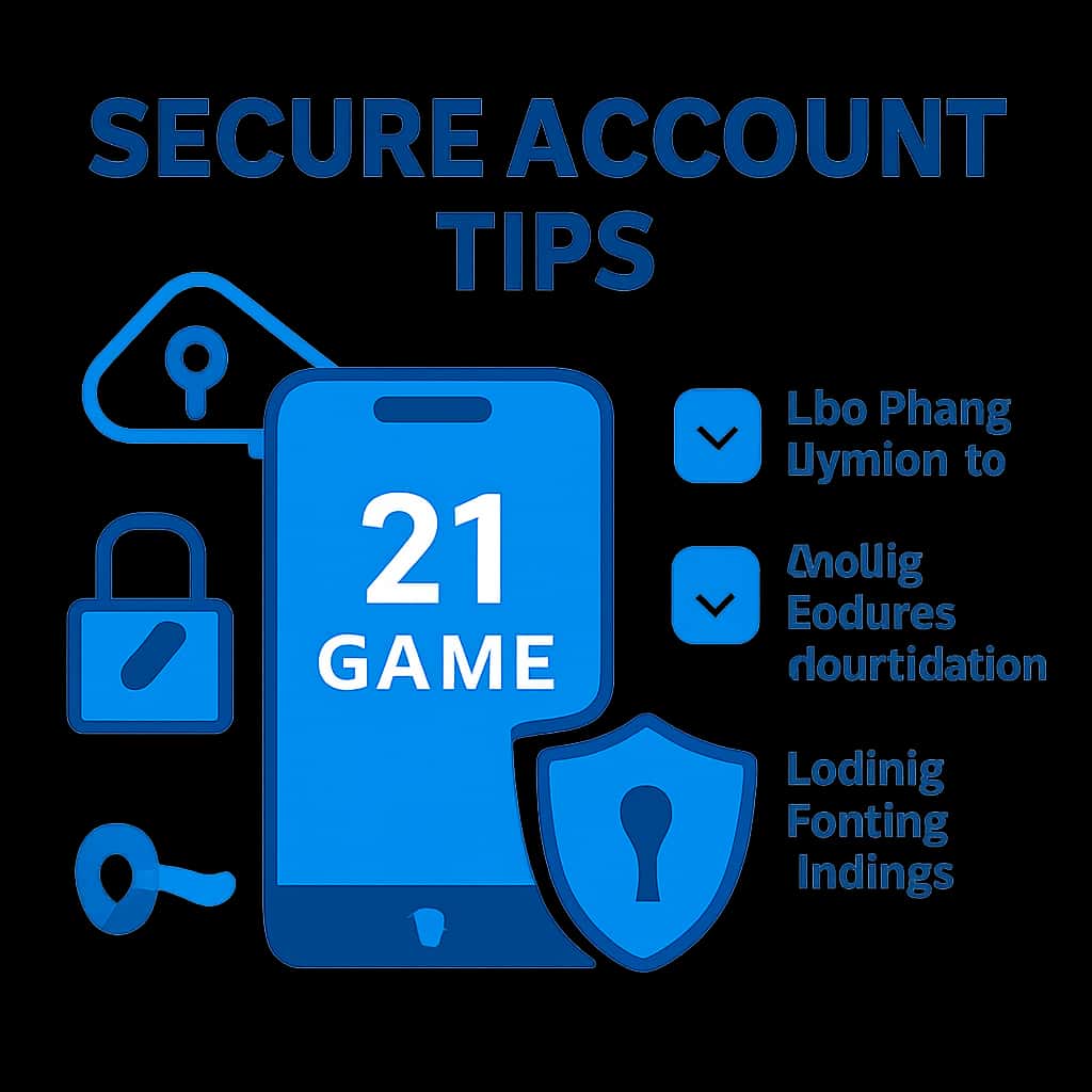 Illustration representing tips for securing a 21 Game account.