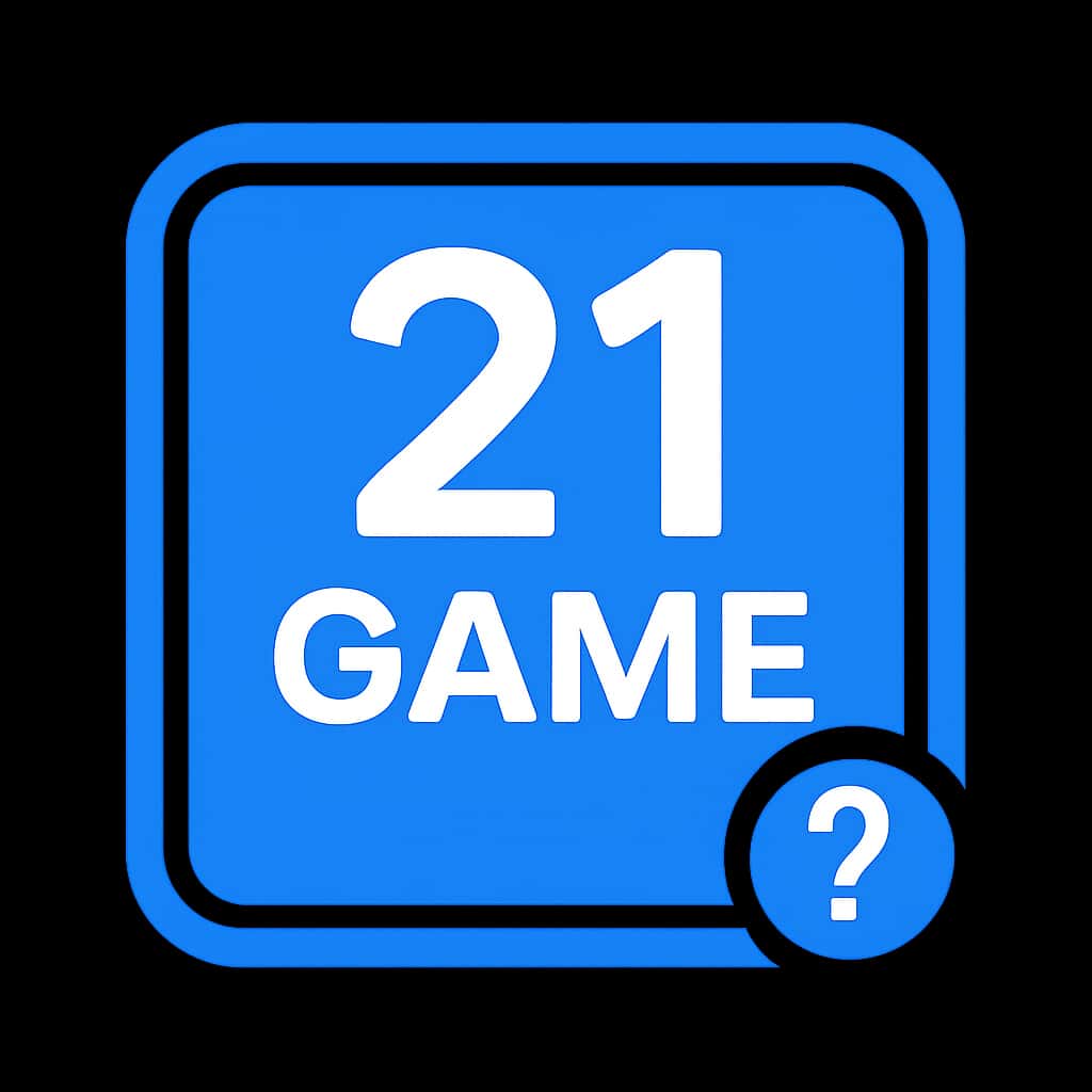 A badge symbolizing guidance on 21 Game terms.